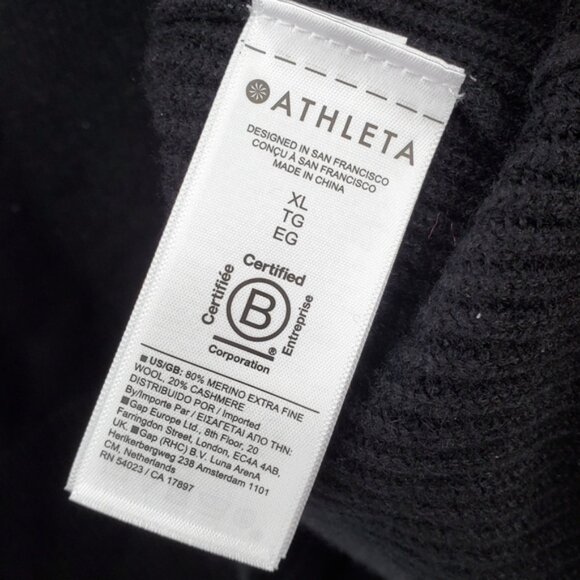 Women's Athleta Alpine Turtleneck Merino Wool Sweater XL NEW Black - Picture 5 of 5